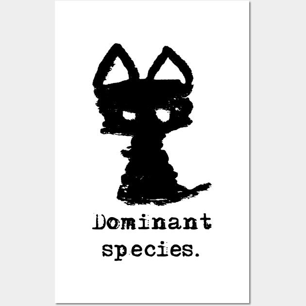 Meowfistofele the black cat – Dominant species (black on white) Wall Art by LiveForever